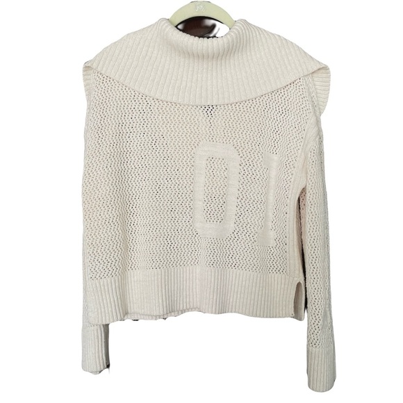 Anthropologie Daily Practice Half Zip Oversized Pullover Cotton Sweater Cream S - Picture 4 of 10